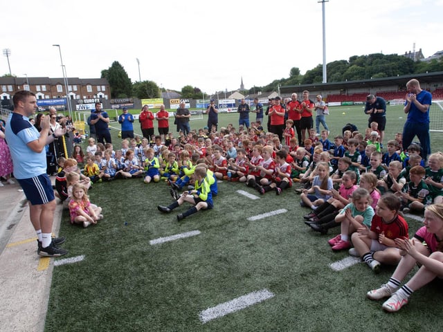 Mo Mahon, tournament organiser congratulating all the players, coaches and officials after another successful Ryan McBride Cup at the Brandywell on Wednesday.
