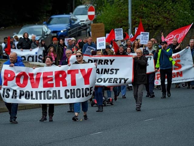 A previous anti-poverty protest in Derry.