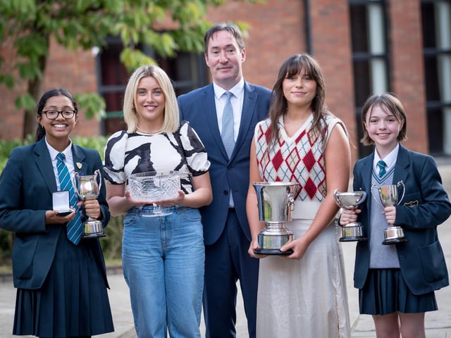 Parents Association Award for Services to School
Senior School Leadership Team:
Benita Biju (represented by her sister Jovita), Abbie Carlin, Mr Ciaran Hampson (Deputy Chair of the Board of Governors), Sadie Sturgeon, Aoife Sargent (represented by her sister Olivia)