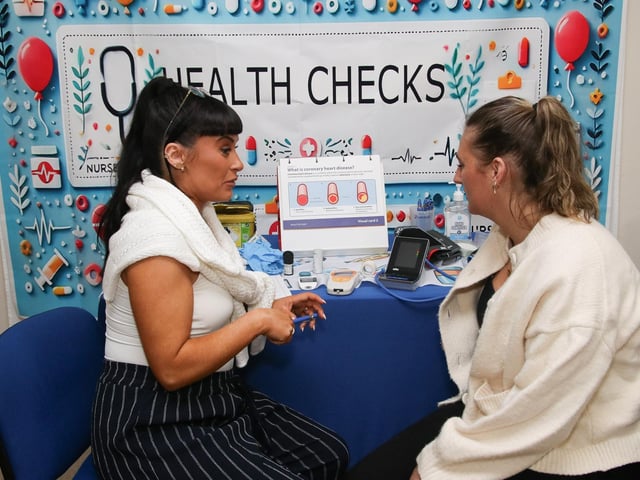 Health check at “Rooted in Wellness” annual Big Lunch & Health Event at Farland Way (Photo - Deirdre Heaney, nwpresspics) : .
