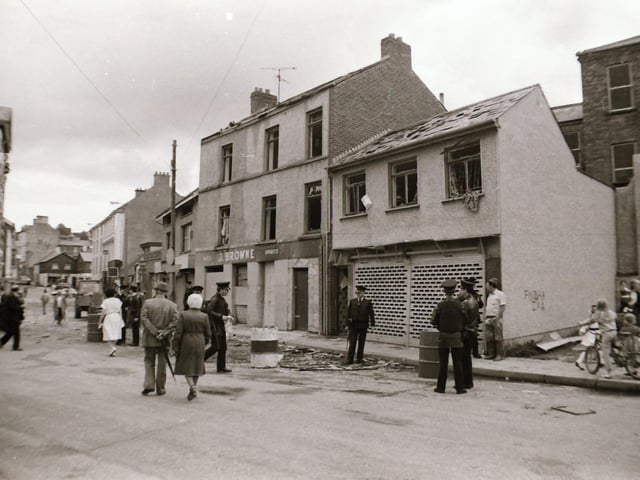Bomb explosion in Strabane town centre.