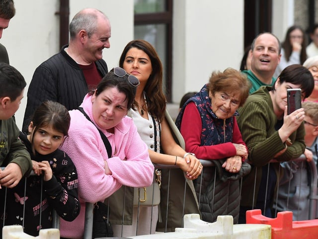 Spectators at the Soap Box Derby run in Carndonagh on Saturday afternoon. Photo: George Sweeney