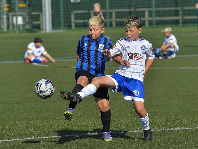 Oxford United playing Trojans at the Kian Dawson Kirk Memorial Cup competition held at Leafair. Photo: George Sweeney