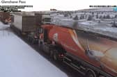 Heavy traffic on an icy Glenshane Pass at 9am on Wednesday.
