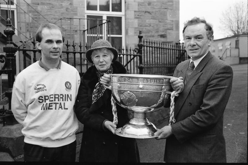 Sam Maguire Cup at St. Eugene's.