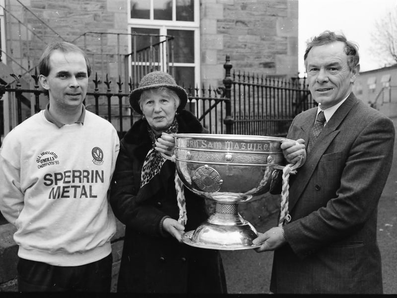 Sam Maguire Cup at St. Eugene's.