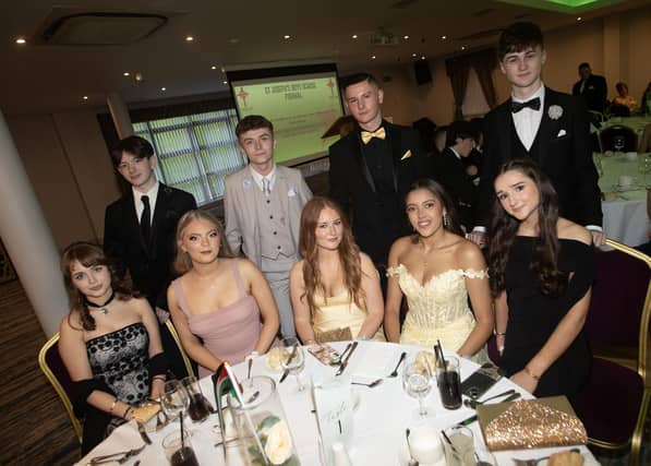 Group pictured at Friday night's St. Joseph's Boys School Formal at the Waterfoot Hotel, Derry. : .