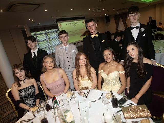 Group pictured at Friday night's St. Joseph's Boys School Formal at the Waterfoot Hotel, Derry. : .