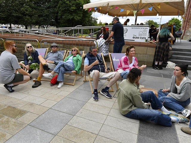 People at the LegenDerry Street Food Festival held at Guildhall Street and Harbour Square over the weekend.Photo: George Sweeney