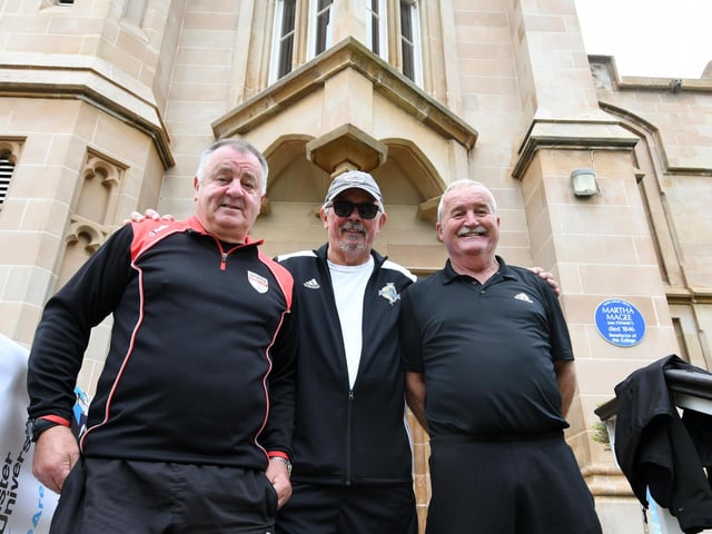 Referees Noel Moore, Charlie Kelpie and Marty Dunne.