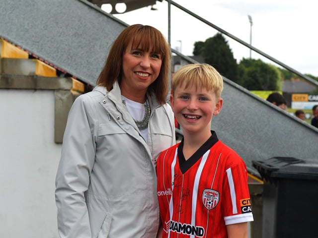 Fans arrive for the Derry City versus Cork City game at the Brandywell Stadium on Friday evening. Photograph: George Sweeney. DER2325GS – 76