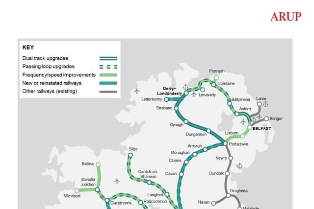 A proposed new railway link between Derry and Portadown and a brand new line from Derry to Letterkenny have been recommended in the final All-Island Strategic Rail Review (AISRR) report.
