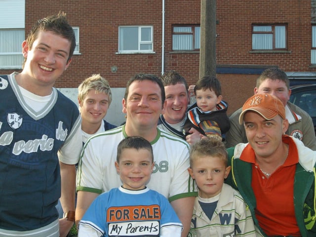 Dean McAdams second from right with Uncles Andy, Jason, Gavin, Paddy, Christy, Coilin, Kevin and Josh having a good time at his party 9594dd : .