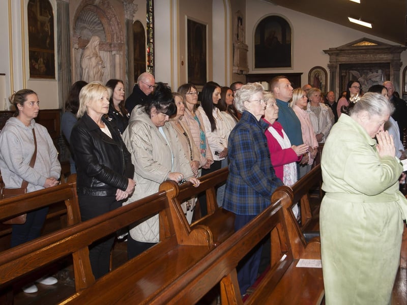 A section of the attendance at Sunday’s Mass in the Long Tower Church.