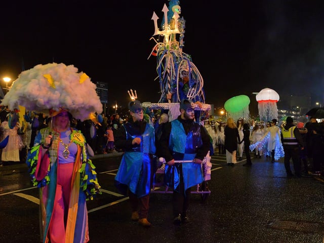 Mayor Sandra Duffy at the Halloween carnival on Monday evening.  Photo: George Sweeney.  DER2244GS – 077