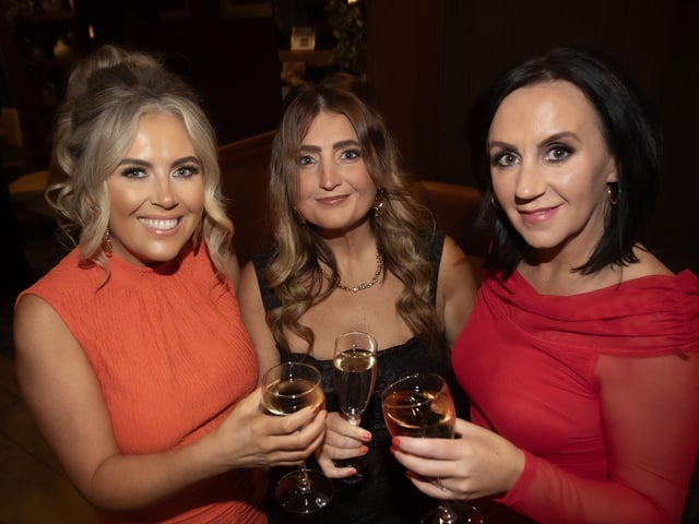 Celebrating success. Danielle Devine, manager, CNP pictured with Hayley Burke and Kellie McBrearty at Saturday night's event.