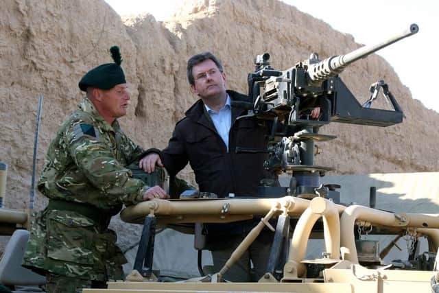 Jeffrey Donaldson during a visit to an RIR base in the Nad Ali area of Helmand province in Afghanistan in 2011. In the House of Commons this week Mr. Donaldson referred to being a former member of the RIR.