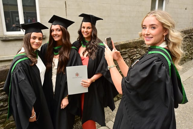 Snapped at Grad day! BSc (Hons) Diagnostic Radiography & Imaging students celebrating on Tuesday from Ulster University Derry, Lauren Rushe, Rois Collins, and Shauna Sloan snapped by Emma Loane graduating in Physiotherapy.