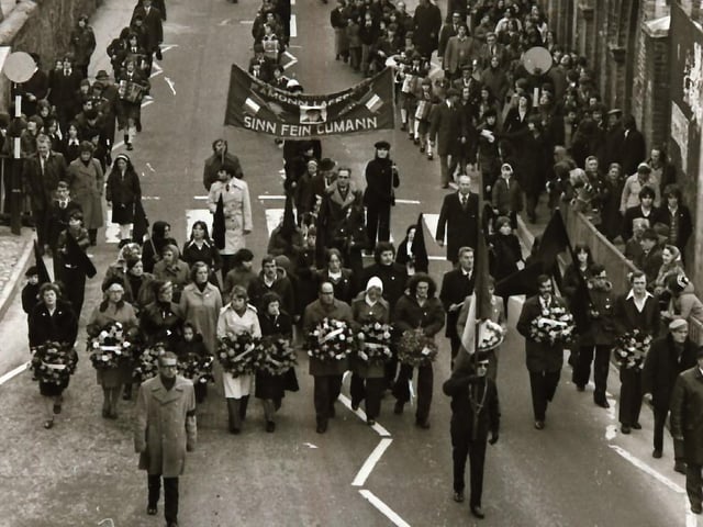 Bloody Sunday commemorative ceremonies and march back in January 1976.