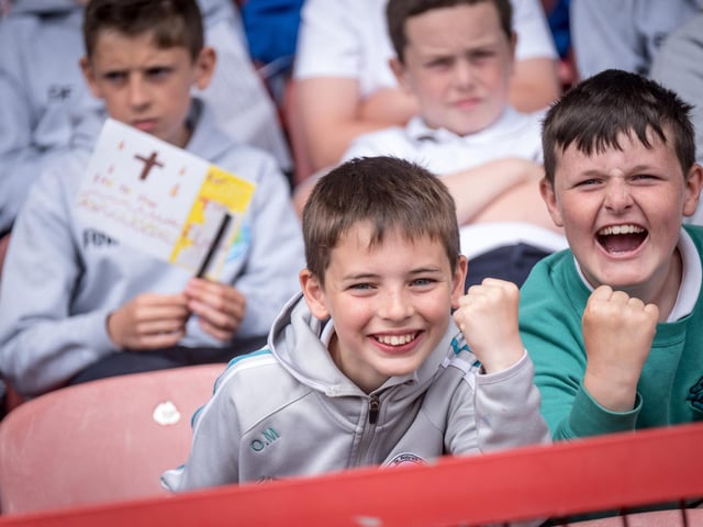 The annual Fan the Flame mass was celebrated recently in Celtic Park for pupils who recently made their confirmation.