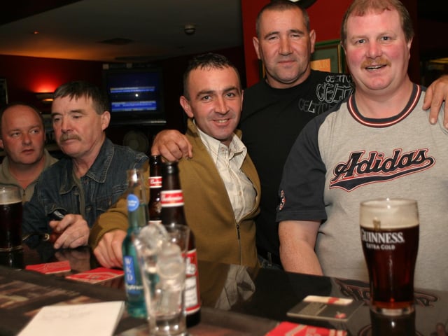 Punters in Derry's Mailey's Bar in the late summer of 2004.