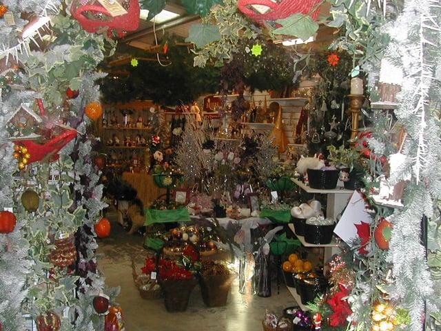 A festive feel to Hughes' Newsagents in 2004.