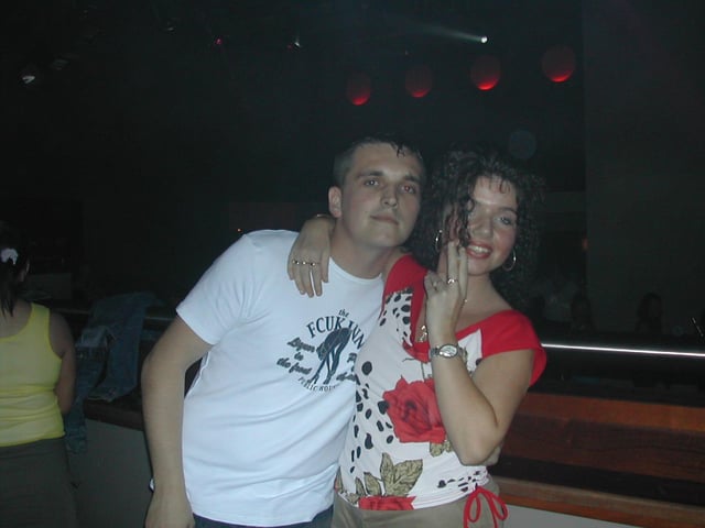Having the craic in Downey's in August 2003