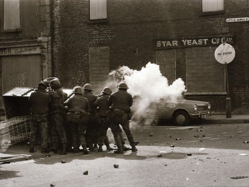 Trouble flares in Derry during the marching season in August 1975.