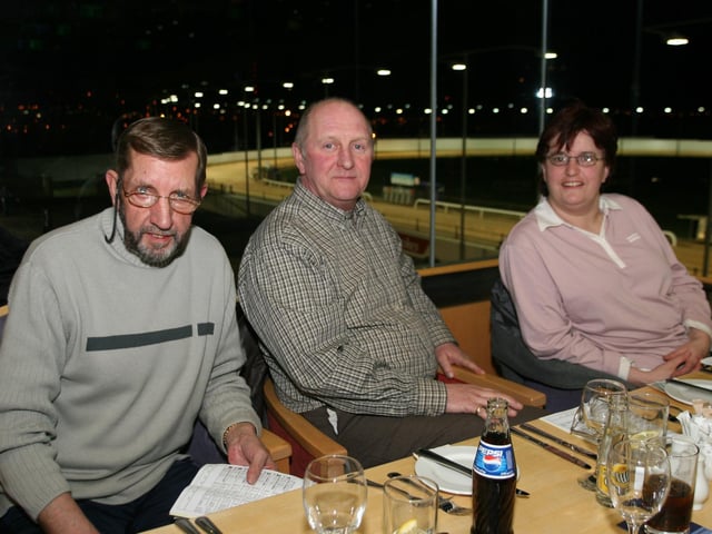 Derry and Donegal people enjoying a night at Lifford races in March 2005.