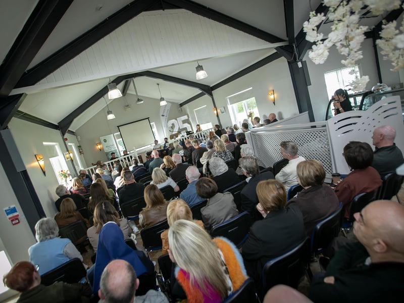 Participants in the 25th anniversary celebration reflecting on their personal journey and the difference that recovery has made to their lives, during Saturday's event at the White Oaks Addiction and Treatment Centre. (Photos: Jim McCafferty Photography)