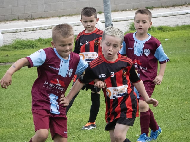 Action from the Phoenix Athletic v. Newbuildings game in the Ryan McBride tournament on Wednesday afternoon.