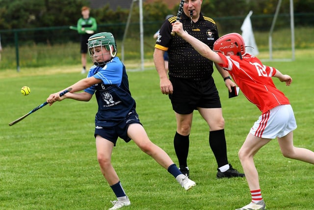 Gleann Arma play Seamroga in the annual Sean Mellon Hurling Festival hosted by Na Magha on Saturday. Photo: George Sweeney.