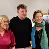 Foyle MLAs Ciara Ferguson and Pádraig Delargy with First Minister designate Michelle O'Neill and Sinn Féin President Mary Lou McDonald at Stormont on Thursday.