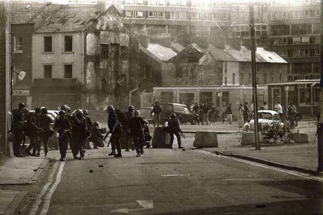 Trouble flares in Derry during the marching season in August 1975.