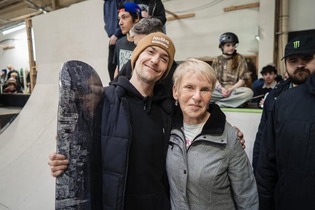 Joe Hill and mum Anne McCloskey.