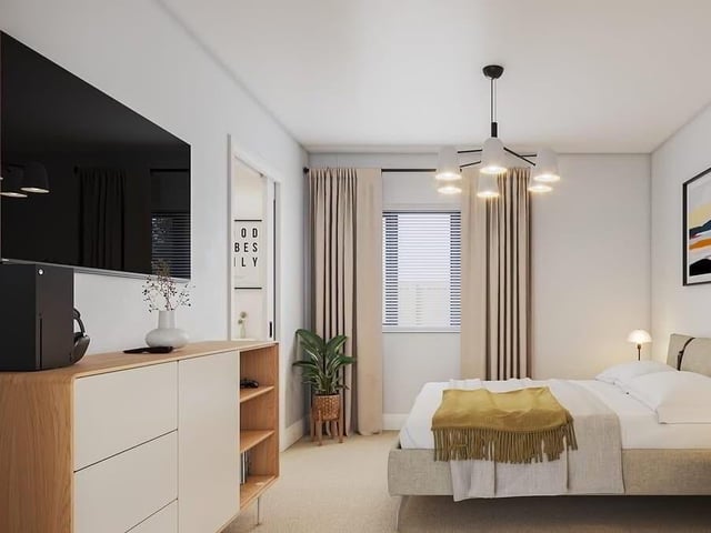 A view of one of the bedrooms in The Boathouse, a four-bed detached home at Merchant's View, which is retailing for £750,000.