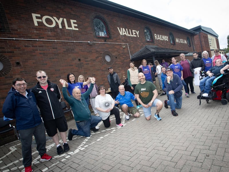 DESTINED BBQ & FUN DAY. . . . .Group pictured at Tuesday's Féile 24's Big BBQ and Fun Day at Destined headquarters on Foyle Road. (Photos: Jim McCafferty Photography)