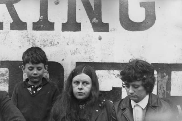 Bernadette Devlin (centre), campaigning for civil rights in Derry after all marches are declared illegal, October 1971. (Photo by Fulvio Grimaldi/Keystone Features/Hulton Archive/Getty Images)