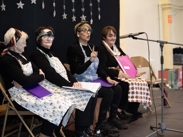 Sinead Devine, DEEDS and Older Adult Co-Ordinator, OLT pictured with some of the ladies who took part in a Q&A with pupils at Holy Child PS on Wednesday last.