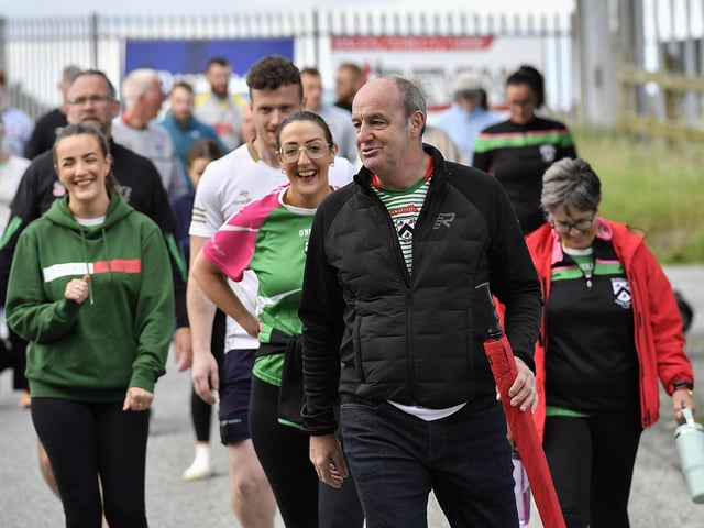 Paul Simpson among the participants at the Na Piarsaigh Dermot McCrossan Canter the Corrody 5km, held at Corrody Road on Sunday. Photo: George Sweeney