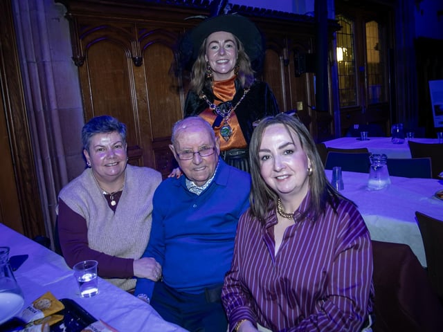 The Mayor, Grace Ui Niallais pictured with some of her guests during Monday's Halloween Tea Dance in the Guildhall. (Photos: Jim McCafferty Photography)