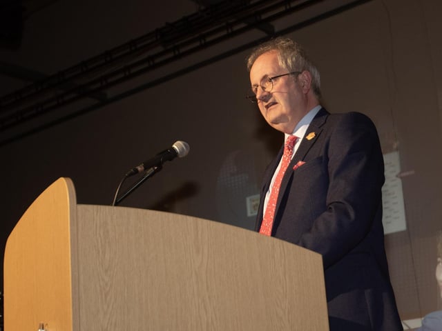 Mr. John Harkin, Principal, Oakgrove Integrated College, addressing prospective students and their parents at the first of Tuesday's Open Days at the school. (Photos: Jim McCafferty Photography)