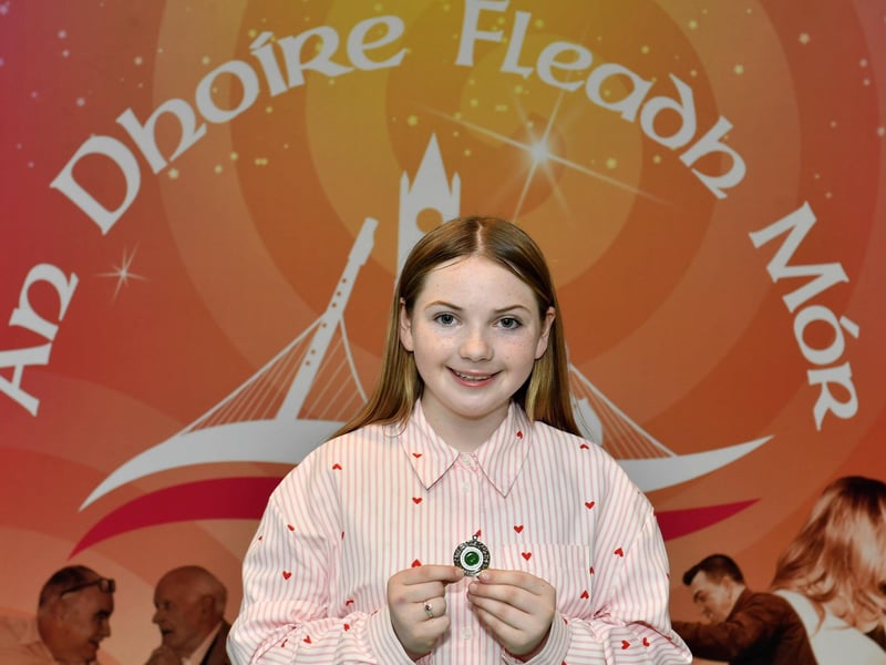 Aoibhe Nic Lochlainn achieved second place in U12 Harp at Fleadh Mhór Dhoíre. Photo: George Sweeney