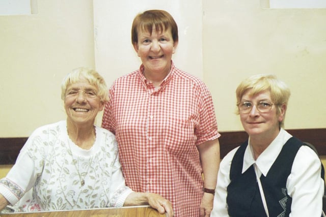 Rita Loughrey, Bridget Carroll and Mary Mullan pictured at the Bishop Street reunion. 050603HG14