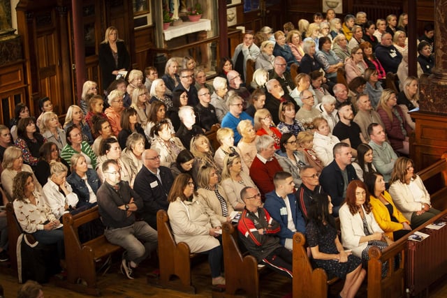 A section of the attendance at the Long Tower Church on Tuesday evening.