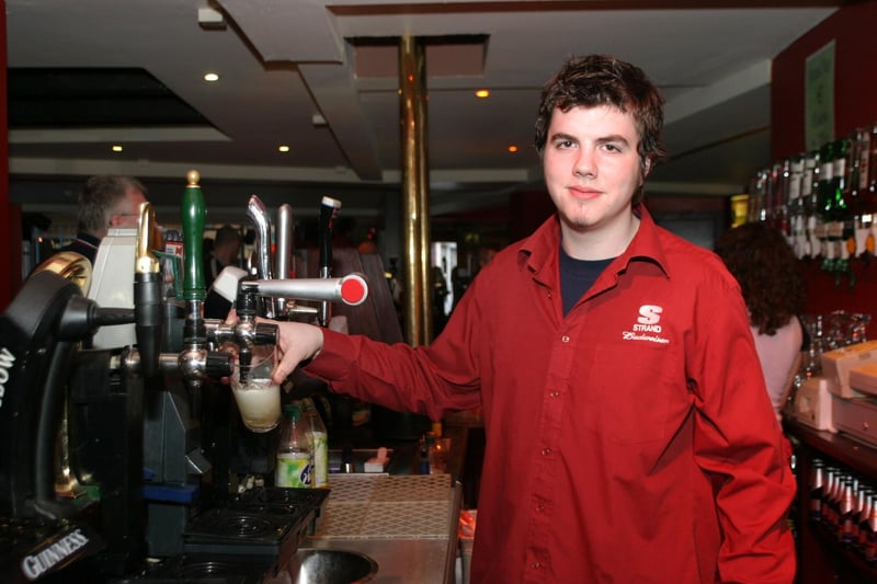 Patrons and staff at The Strand Bar in Derry back in 2004.
