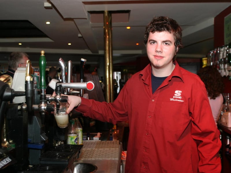 Patrons and staff at The Strand Bar in Derry back in 2004.