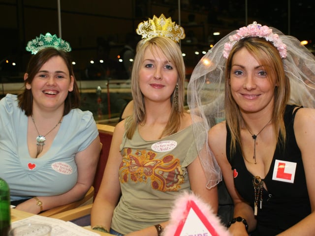 Enjoying a night out at the Lifford Stadium in March 2005.