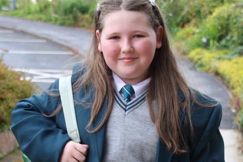 One of the new Year 8 pupils who began their secondary education at Thornhill College last week.