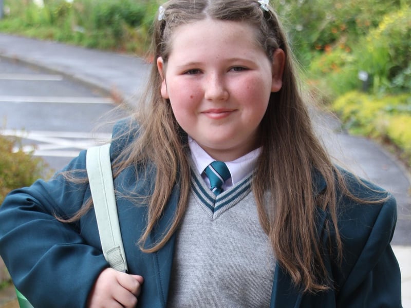 One of the new Year 8 pupils who began their secondary education at Thornhill College last week.